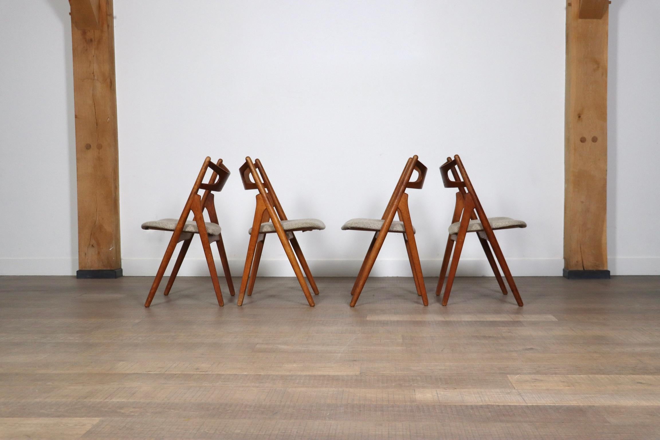 Set Of 4 Hans Wegner CH29 Sawbuck Dining Chairs For Carl Hansen & Son, 1952 4