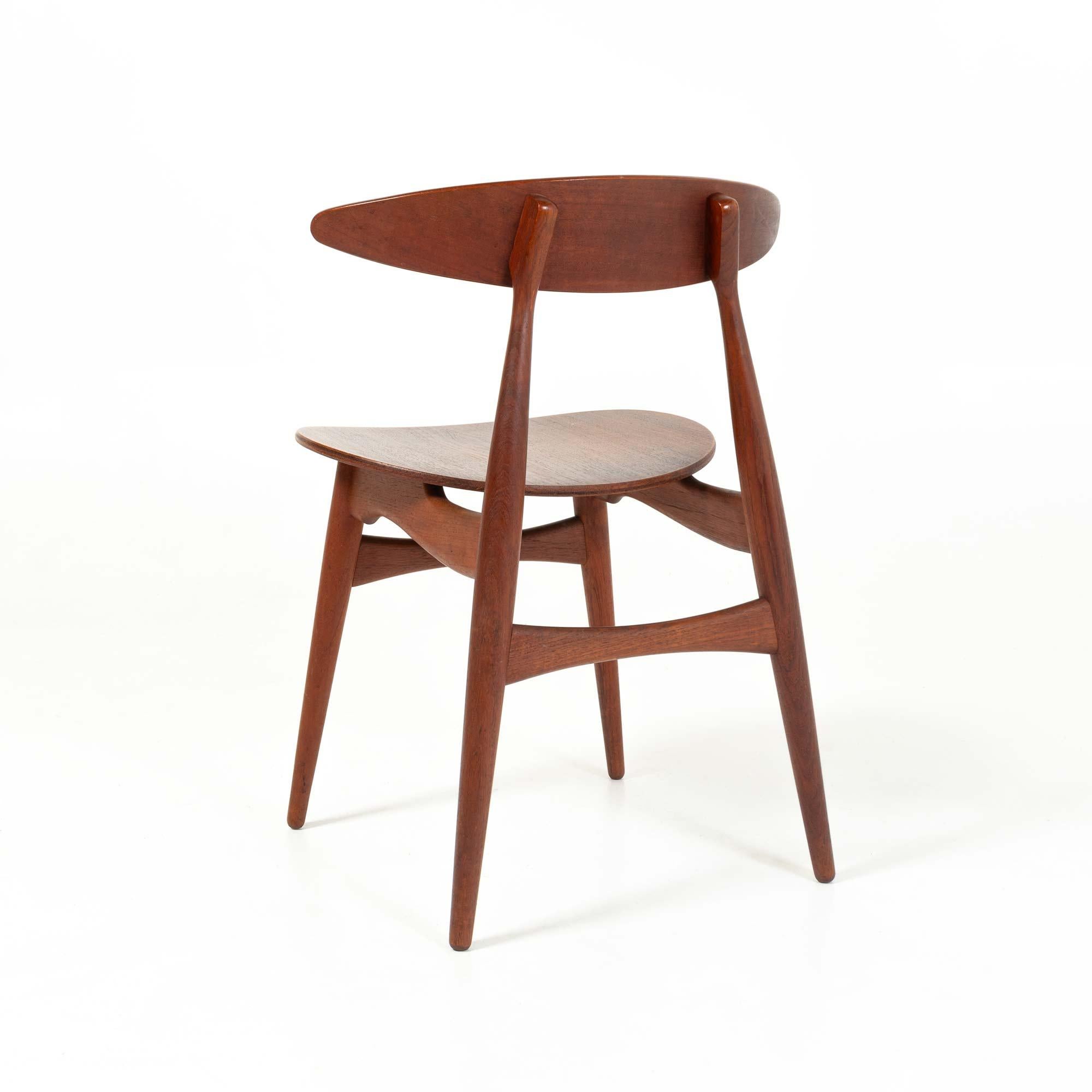 4er-Set Hans Wegner für Carl Hansen & Son CH-33 Stühle aus Teakholz im Angebot 4