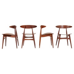 Set of 4 Hans Wegner for Carl Hansen & Son CH-33 Chairs in Teak