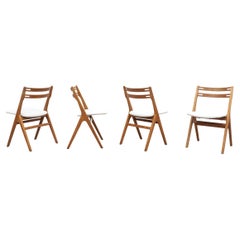 Used Set of 4 Hans Wegner Inspired Oak Dining Chairs by Sibast