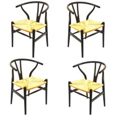 Set of 4 Hans Wegner Wishbone Chairs for Carl Hansen & Son