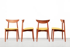 Set of Four Harry Ostergaard Danish Design Dining Room Chairs in Teak Model 58