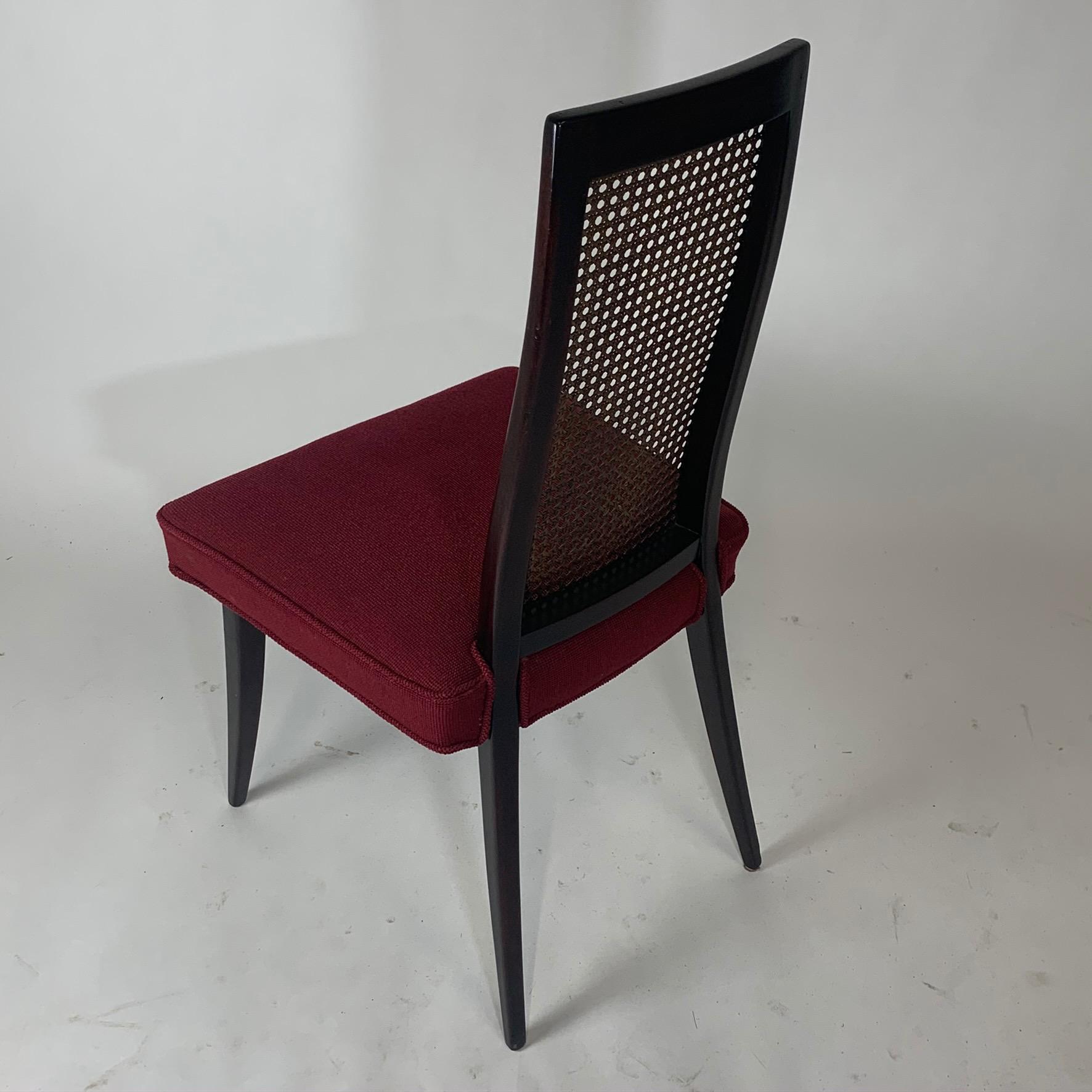 Set of 4 Harvey Probber Cane and Ebonized Mahogany Model 1055 Dining Chairs 3