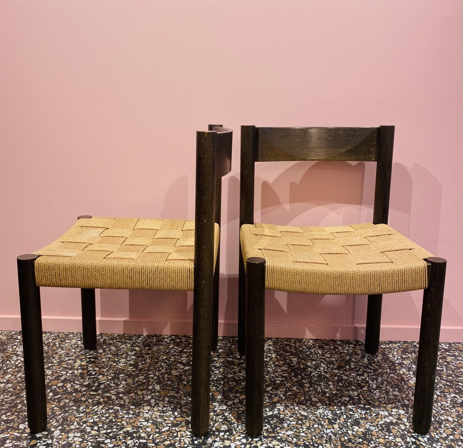 Set of 4 dining chairs by Robert Haussmann for Dietiker, Circa 1960. 3