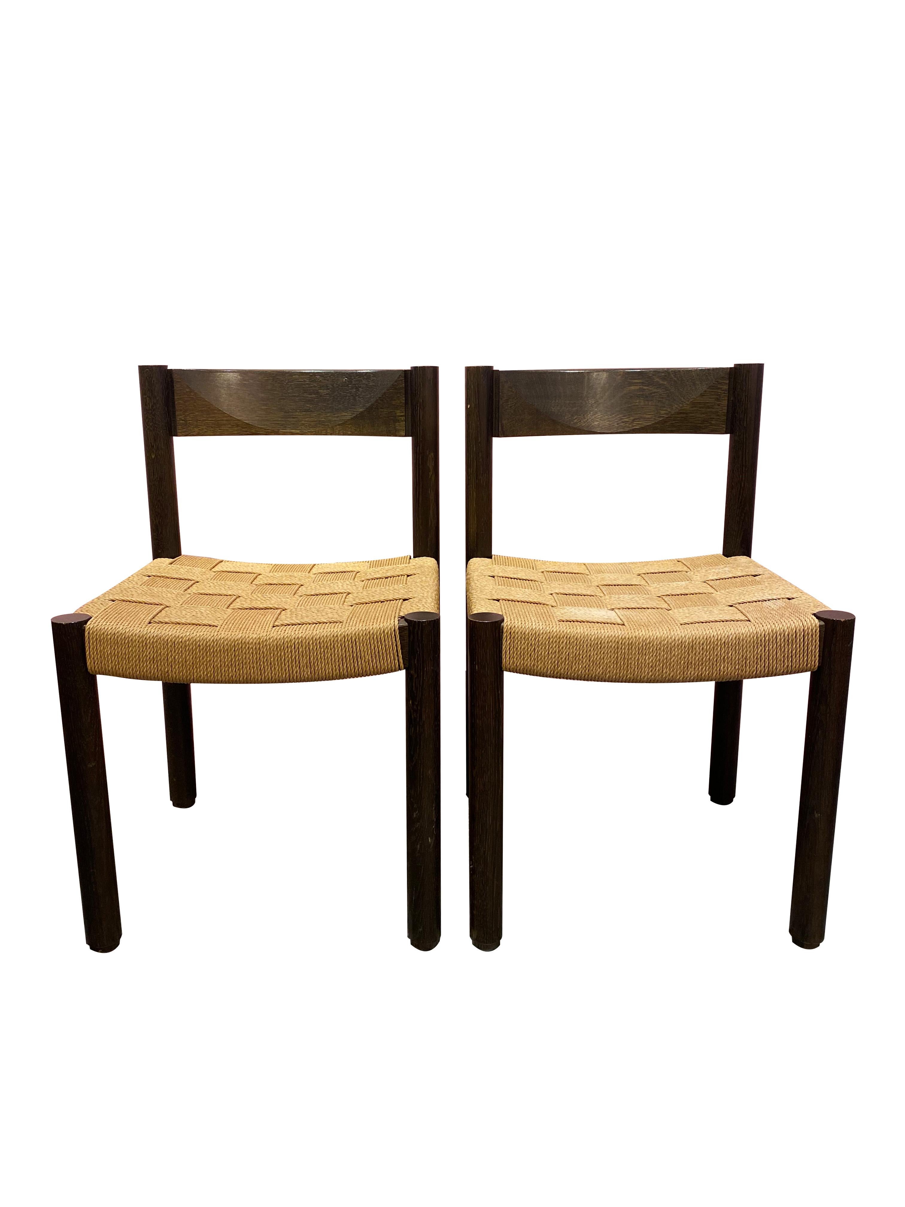 Mid-Century Modern Set of 4 dining chairs by Robert Haussmann for Dietiker, Circa 1960.