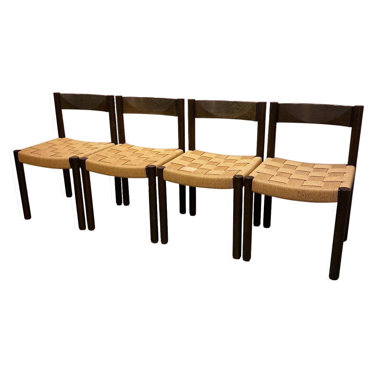 Set of 4 dining chairs by Robert Haussmann for Dietiker, Circa 1960.