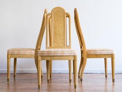 Set of 4 Henredon Scene Two Olive Burl Dining Chairs