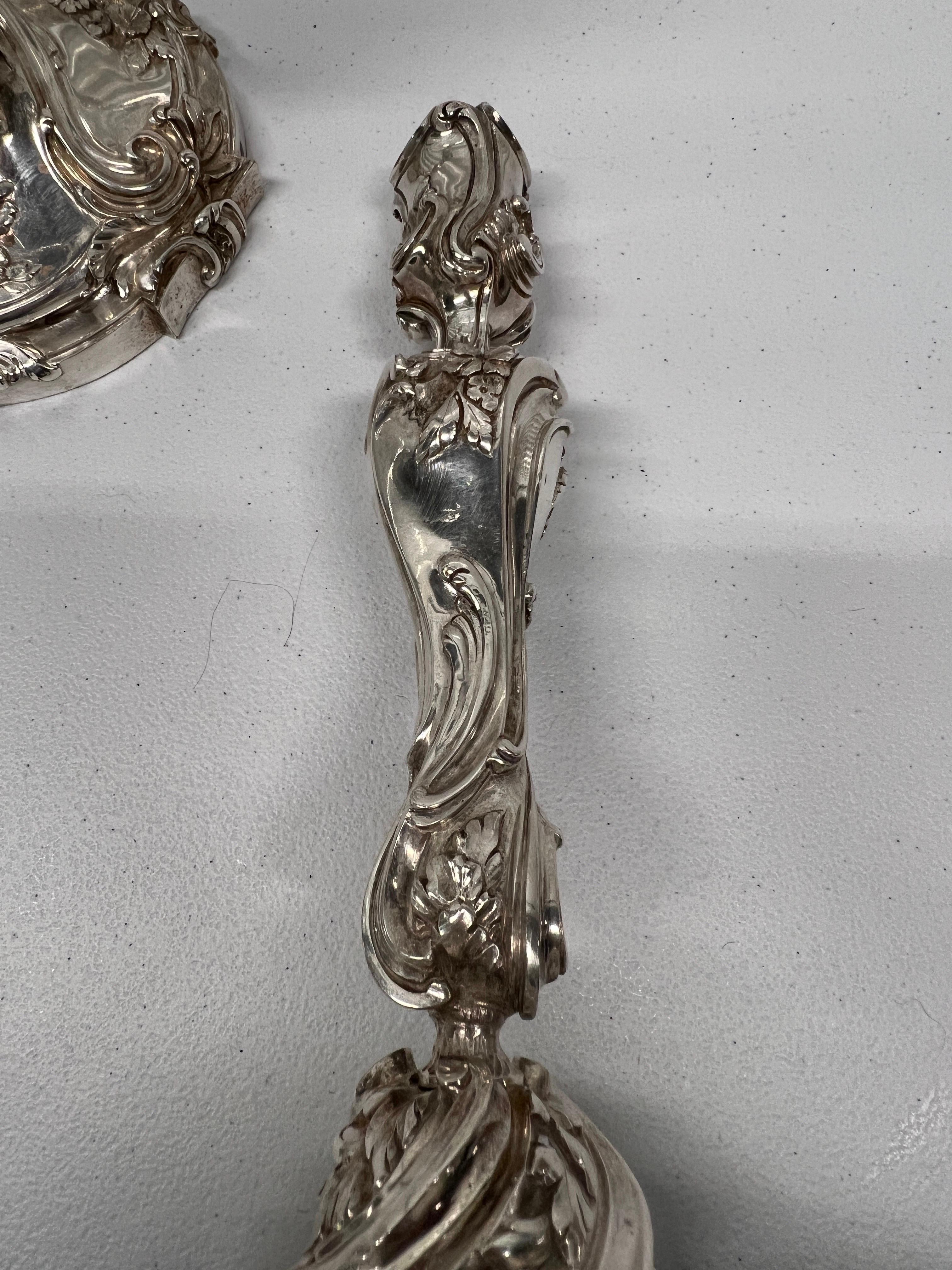 Set of 4, Henri Vian Silver Gilt Bronze Louis XV Style Candlesticks Circa 1880 For Sale 11