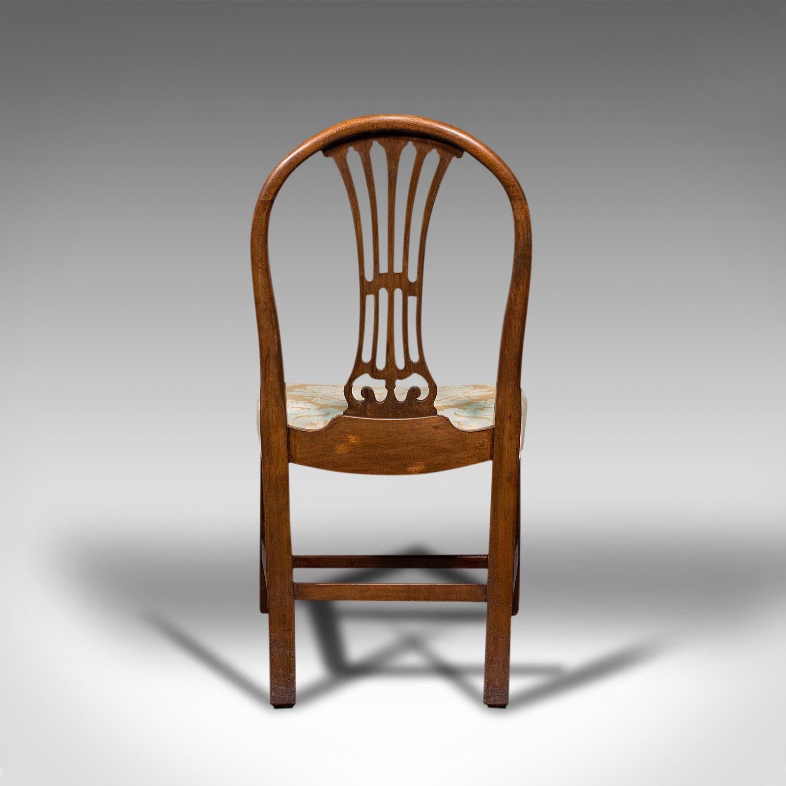 19th Century Set of 4 Hepplewhite Revival Chairs, English, Mahogany, Dining Suite, Victorian