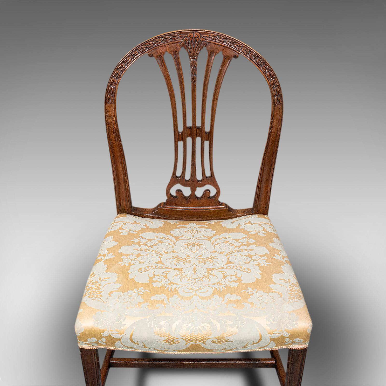 Set of 4 Hepplewhite Revival Chairs, English, Mahogany, Dining Suite, Victorian 2