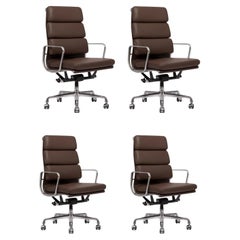 Set of 4 - Herman Miller Eames Soft Pad - Brown Leather