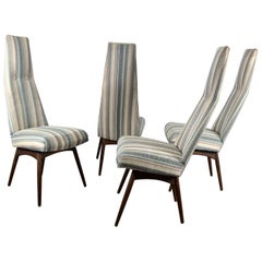 Set of 4 High Back Dining Chairs by Adrian Pearsall for Chromecraft