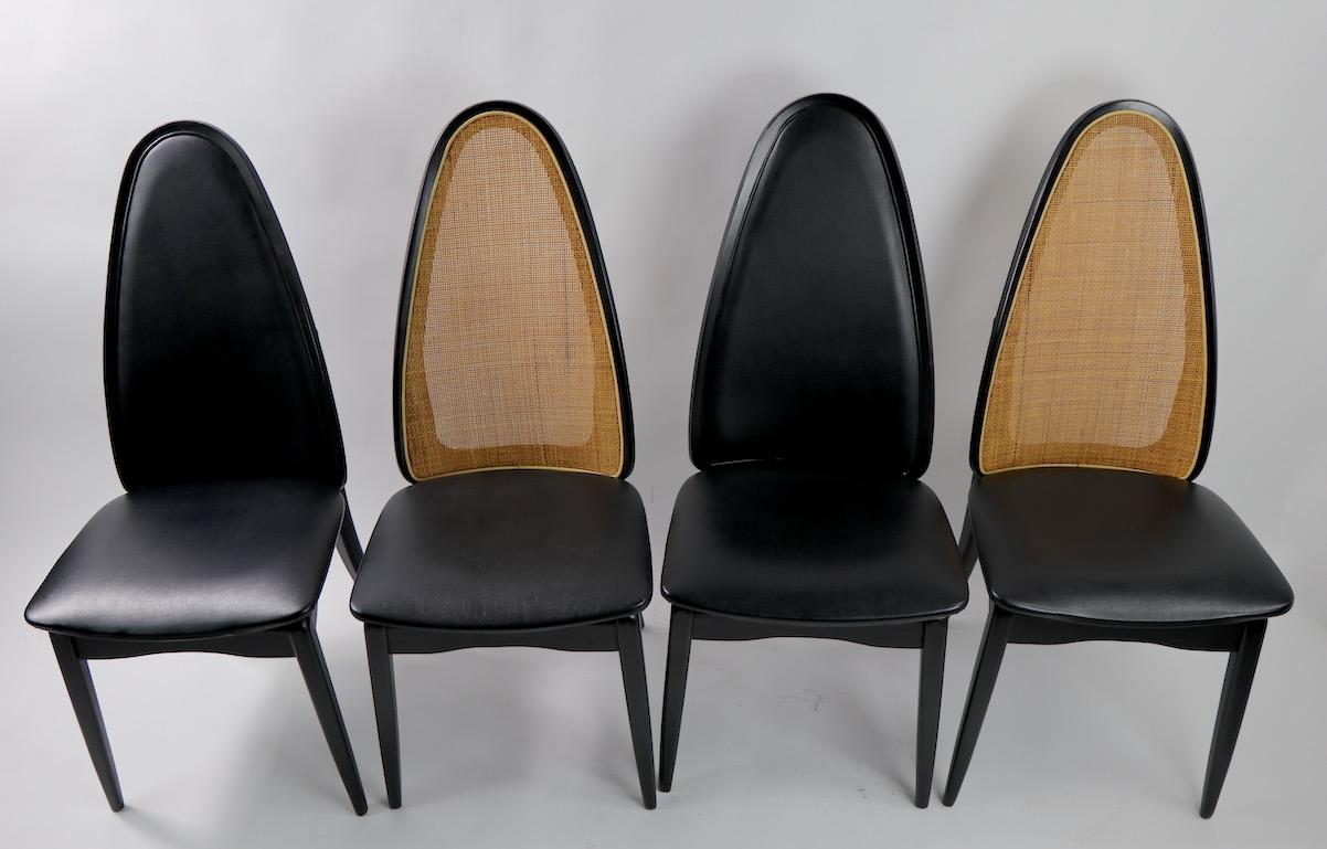 Mid-Century Modern Set of 4 High Back Folding Chairs by Stackmore