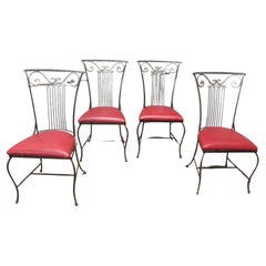 Set of 4 High Back Iron Dining Chairs  The Chairs have tall slightly curved back