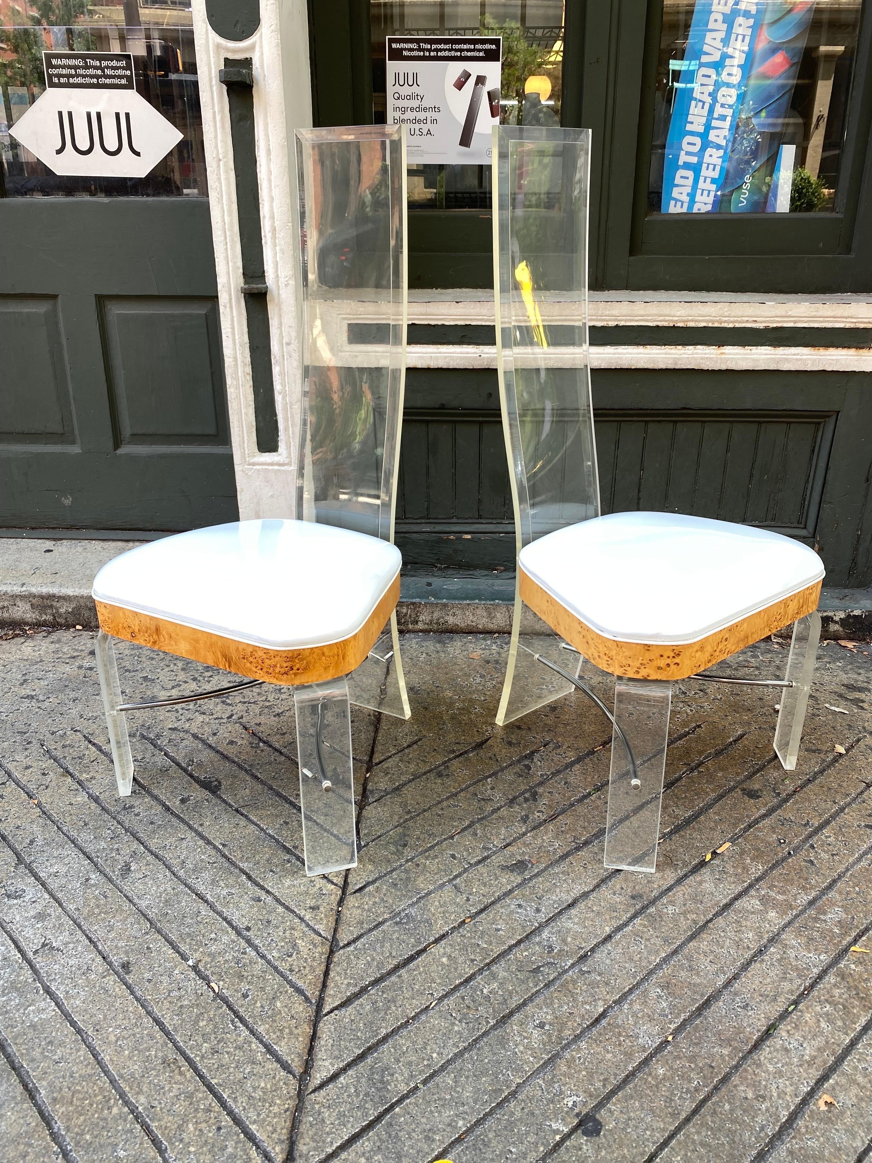 Set of 4 High-Back Lucite Chairs by Hill Manufacturing Company For Sale 3
