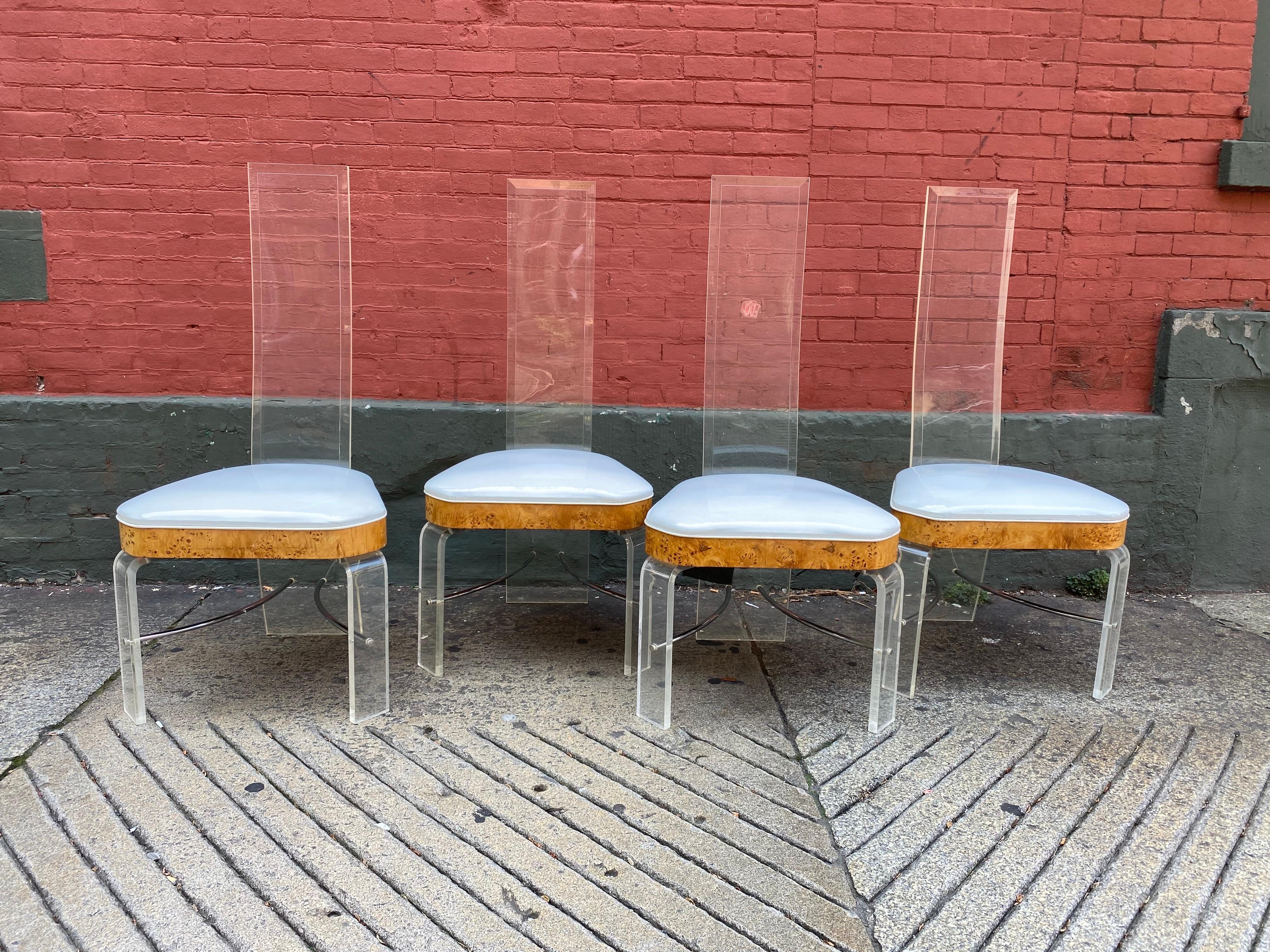 Set of 4 High-Back Lucite Chairs by Hill Manufacturing Company For Sale 5