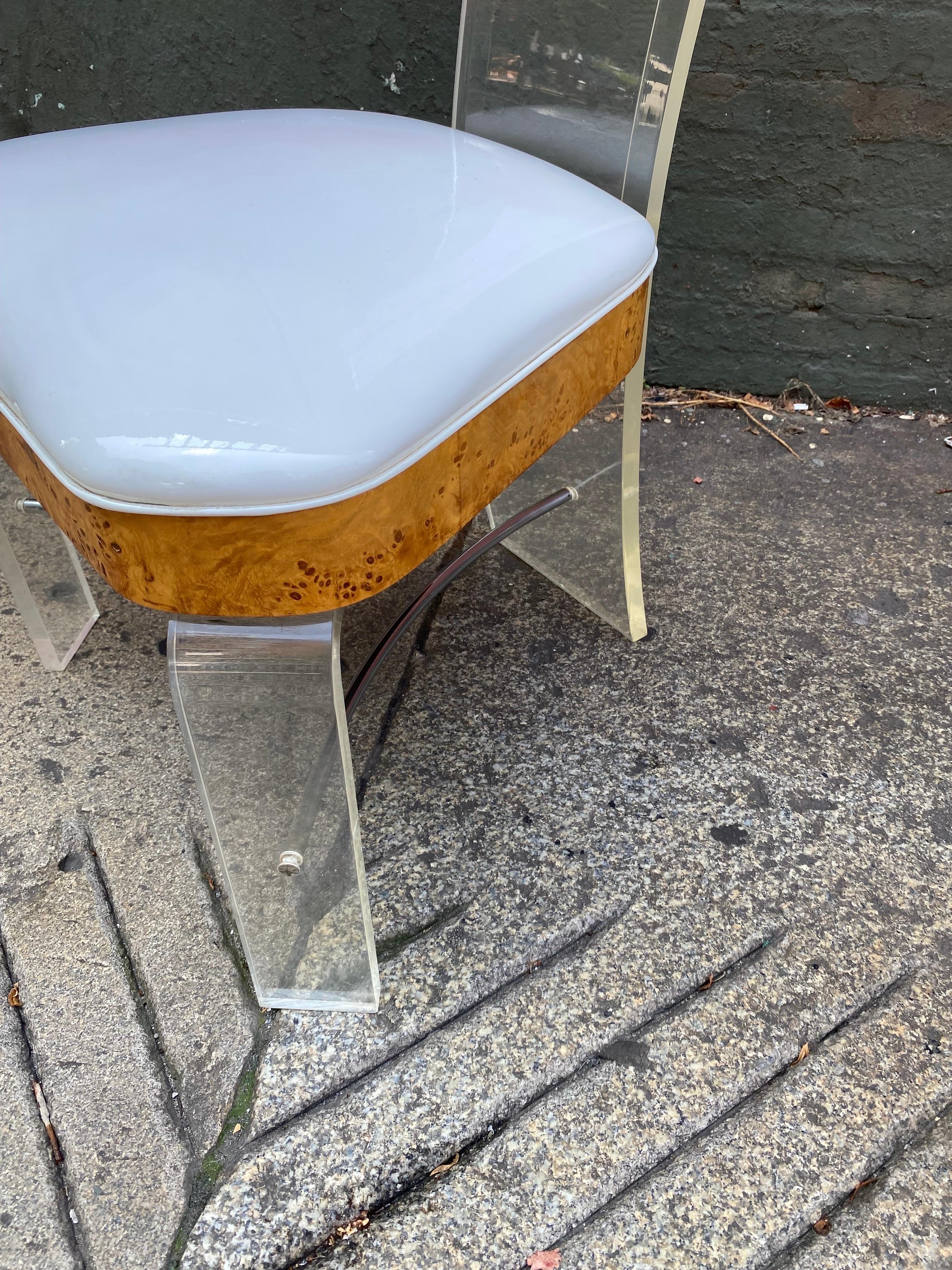 Set of 4 High-Back Lucite Chairs by Hill Manufacturing Company In Good Condition In Philadelphia, PA