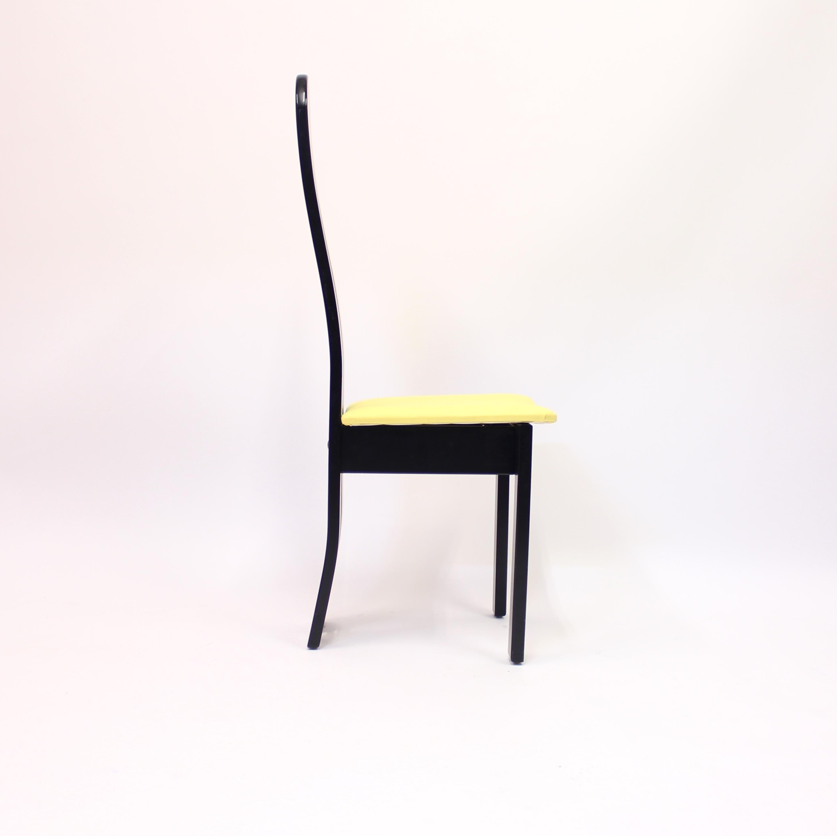 Set of 4 High Back Postmodern Chairs Form Mørkøv Møbelindustri Aps, 1980s For Sale 3
