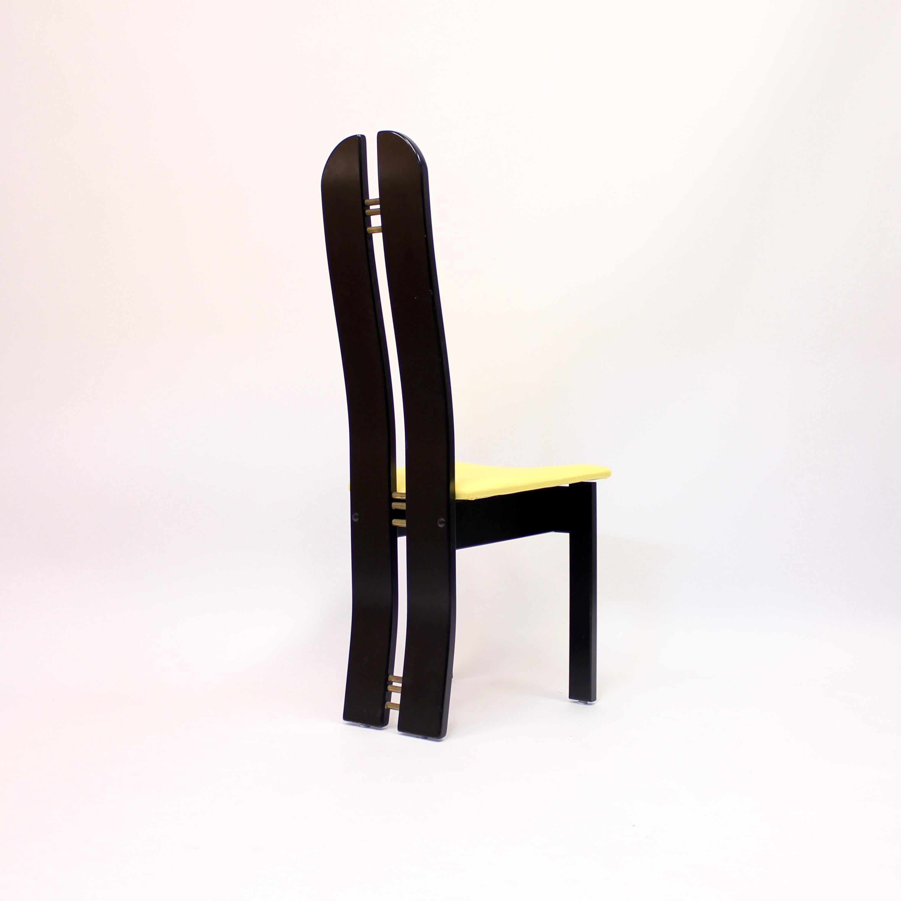 Set of 4 High Back Postmodern Chairs Form Mørkøv Møbelindustri Aps, 1980s For Sale 4