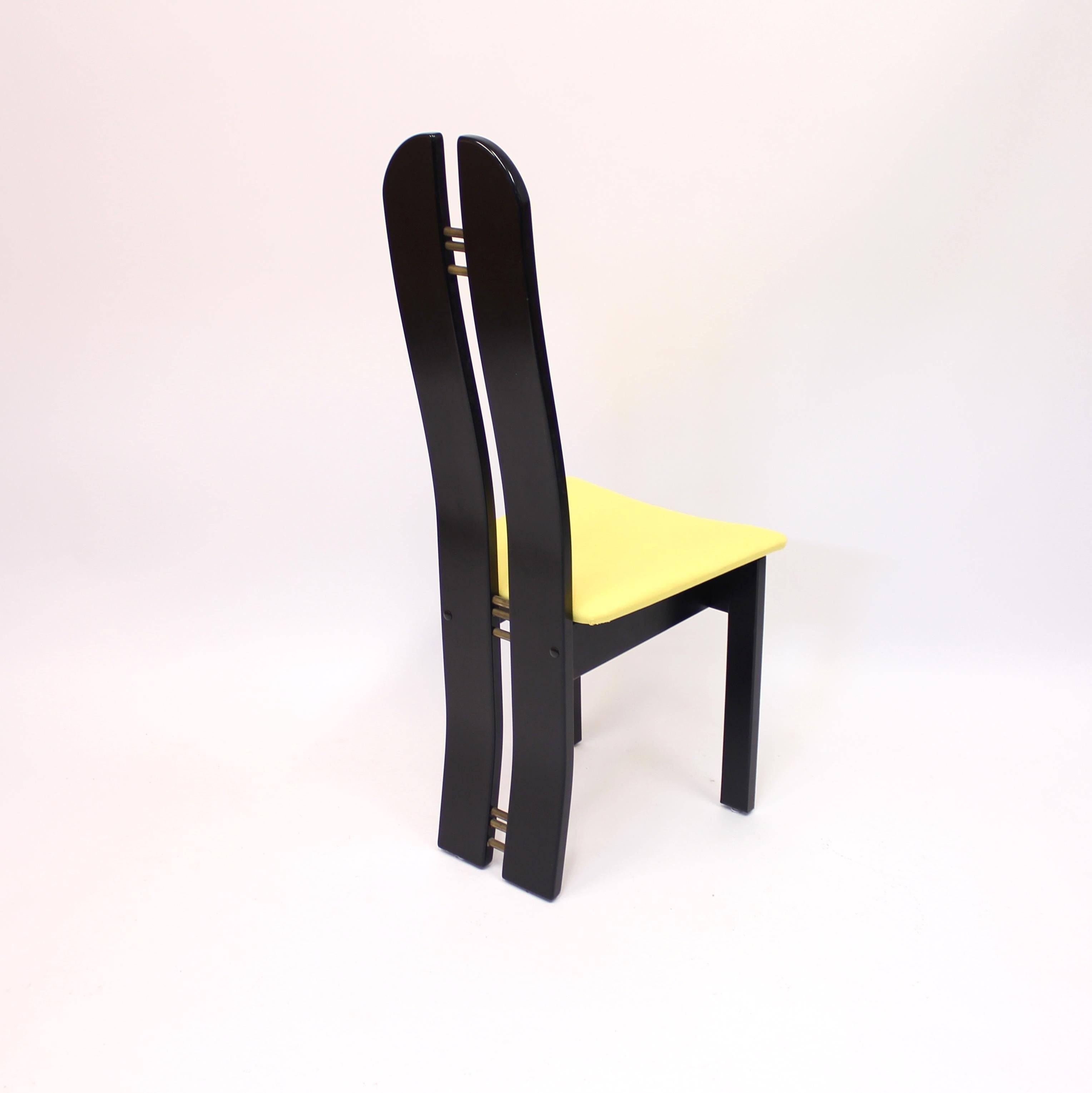 Set of 4 High Back Postmodern Chairs Form Mørkøv Møbelindustri Aps, 1980s For Sale 5