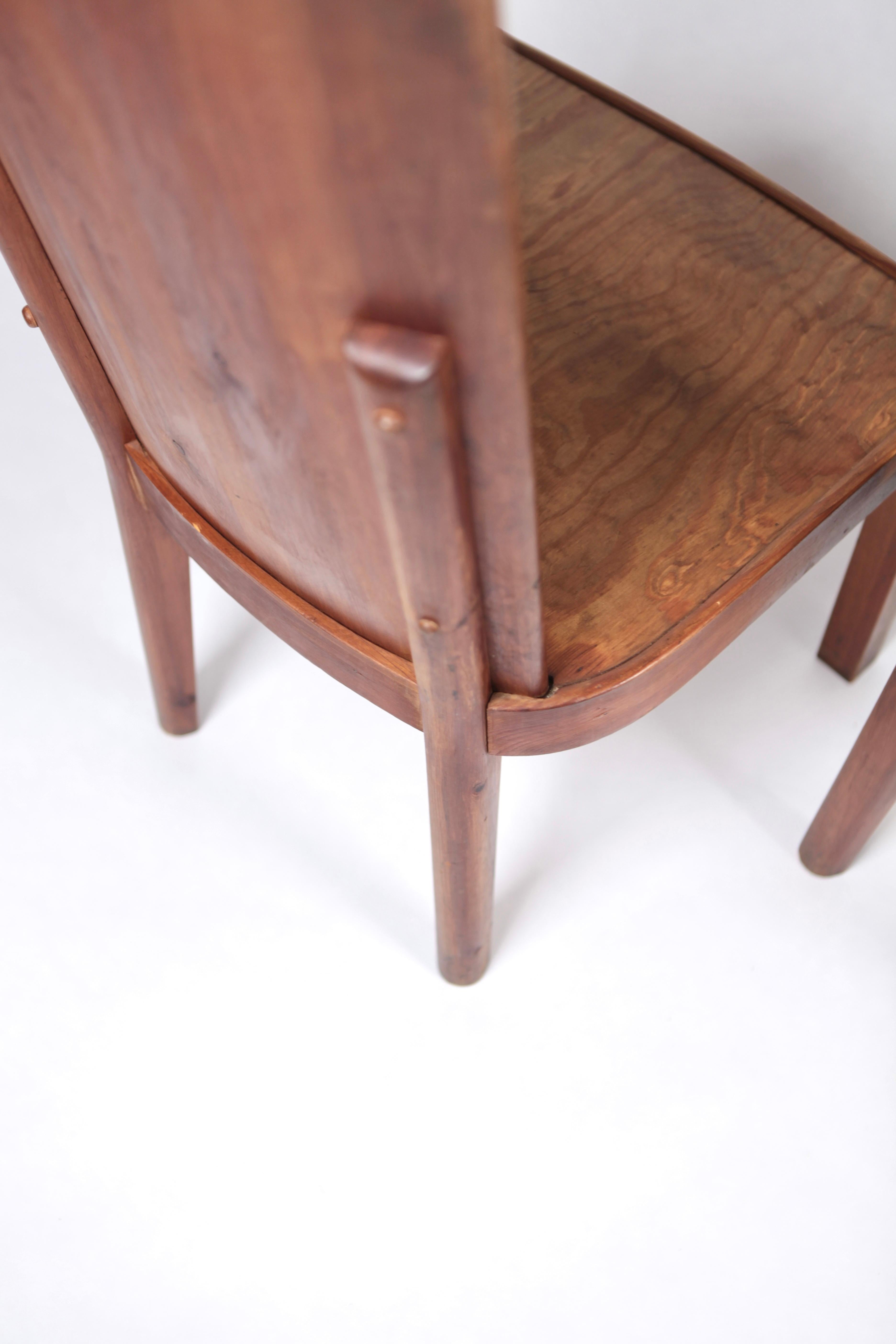 Set of 4 High Back Stained Pine Chairs, Attributed to Axel Einar Hjorth, Sweden  For Sale 5