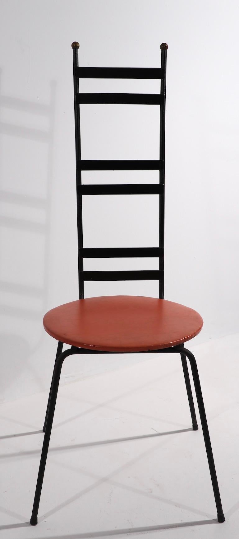 American Set of 4 High Ladder Back Iron Chairs by Umanoff