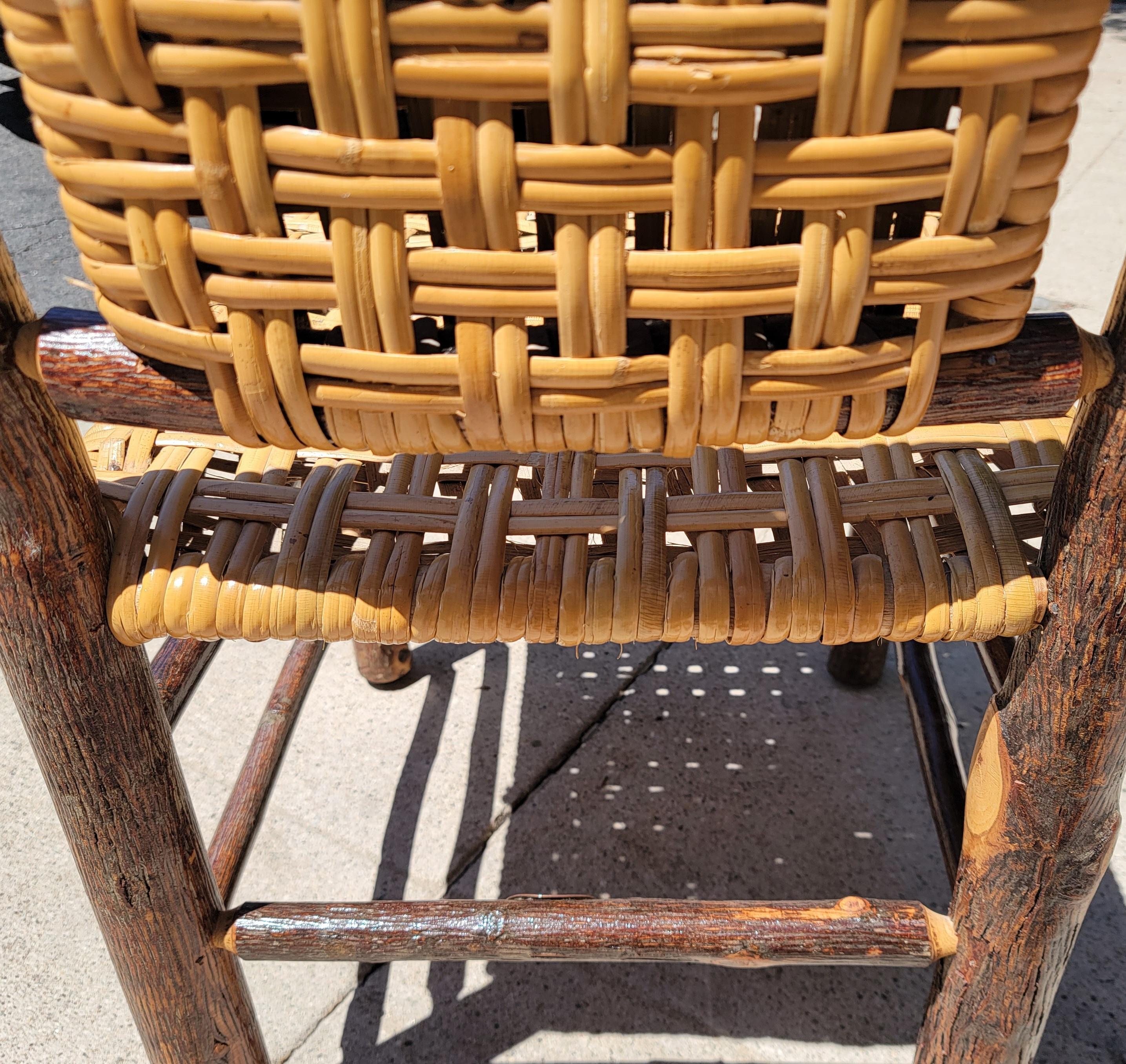 Set of 4 Hign Back Armless Old Hickory Chairs 6