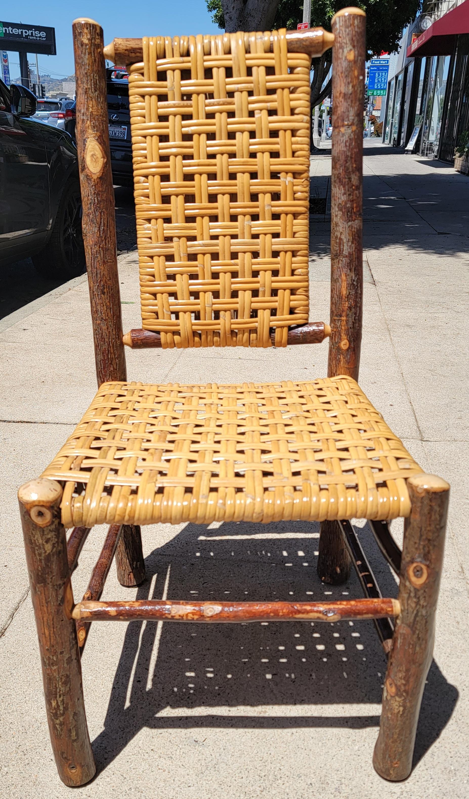 Adirondack Set of 4 Hign Back Armless Old Hickory Chairs