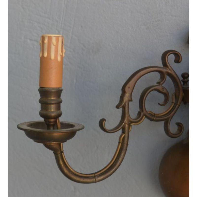 Bronze Ensemble de 4 appliques Hollandaise en bronze avec 2 Lights en vente