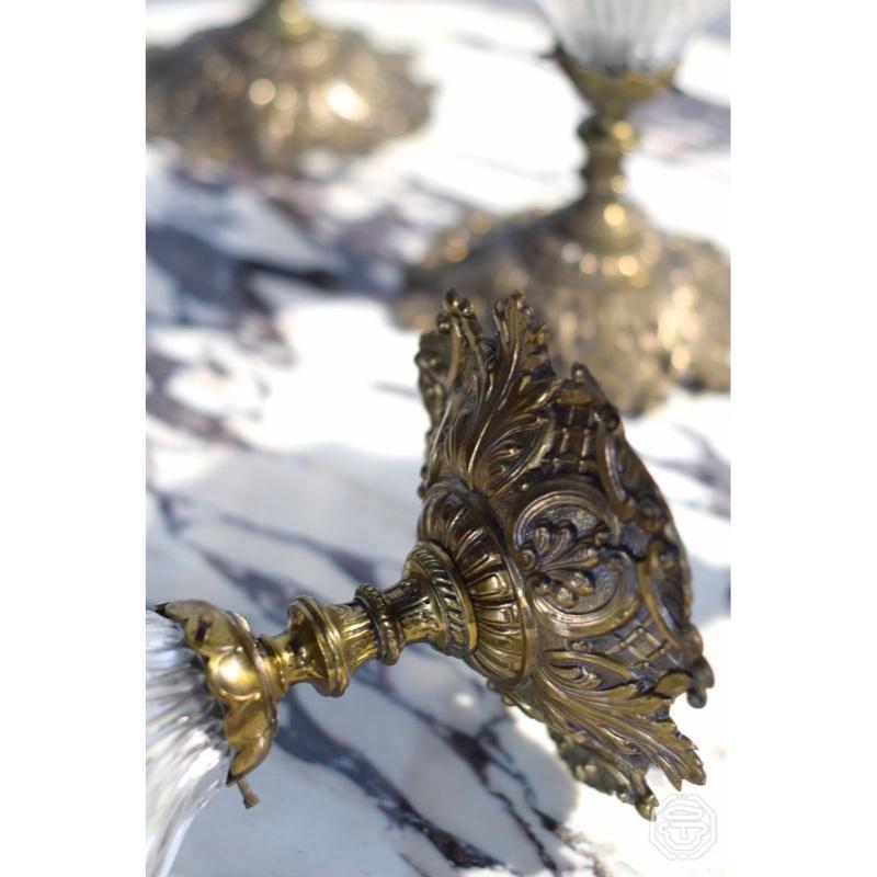 Set of 4 Holophane Prismatic Glass Sconces by André Blondel, France, 1920s For Sale 4