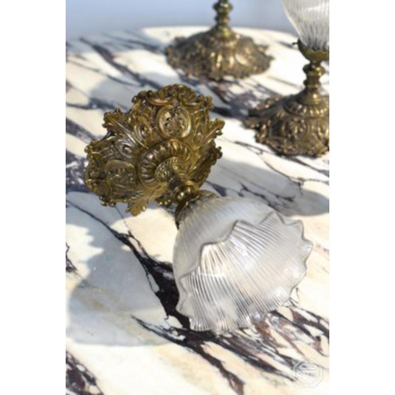Set of 4 Holophane Prismatic Glass Sconces by André Blondel, France, 1920s
 
 Vintage Design
 The history of the HOLOPHANE company began in Paris in 1893. The French engineer André Blondel, with the help of the Greek engineer Spiridion Psaroudaki,