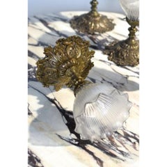 Set of 4 Holophane Prismatic Glass Sconces by André Blondel, France, 1920s