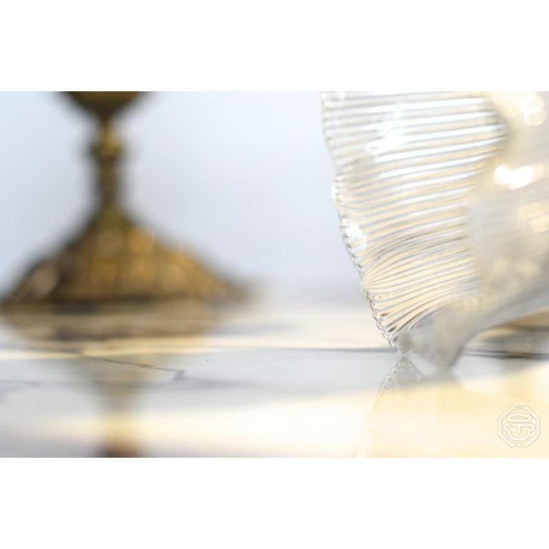 French Set of 4 Holophane Prismatic Glass Sconces by André Blondel, France, 1920s For Sale