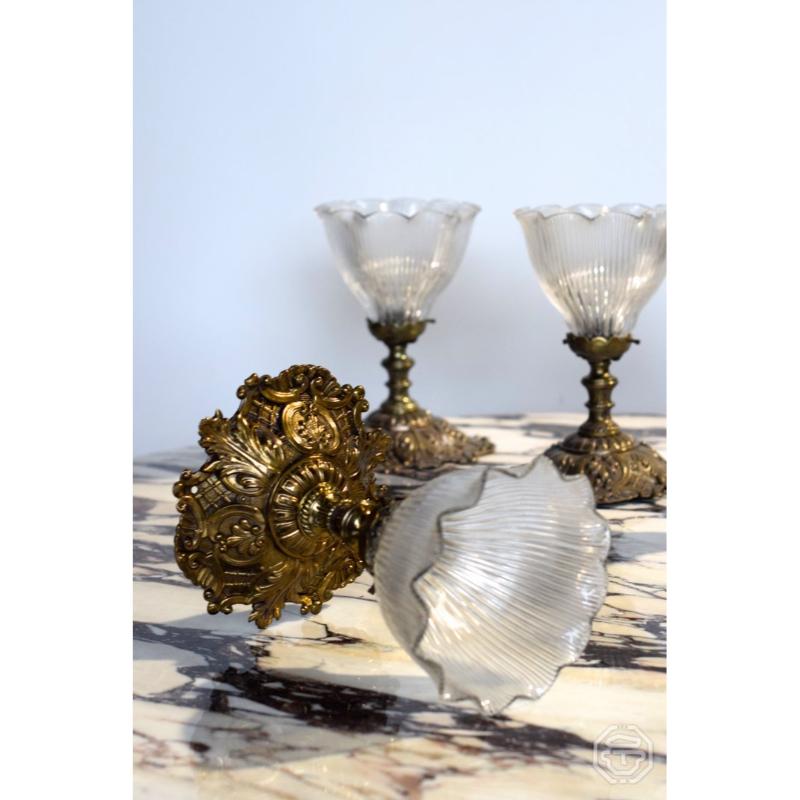 Set of 4 Holophane Prismatic Glass Sconces by André Blondel, France, 1920s For Sale 1