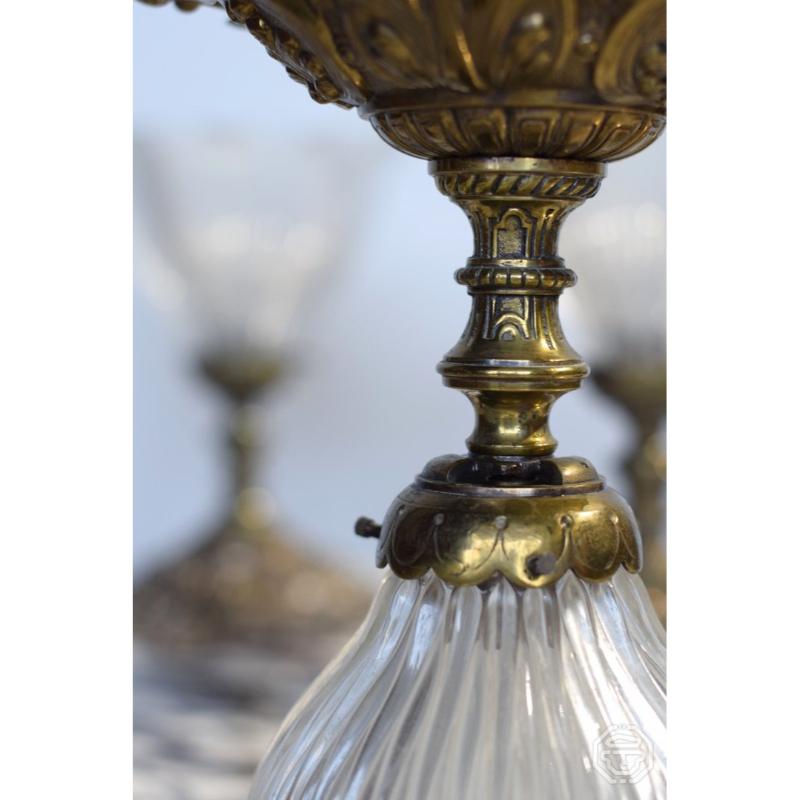 Set of 4 Holophane Prismatic Glass Sconces by André Blondel, France, 1920s For Sale 3