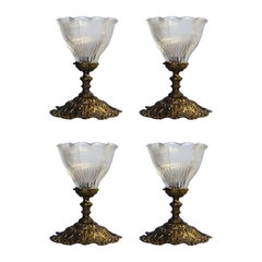 Set of 4 Holophane Prismatic Glass Sconces by André Blondel, France, 1920s