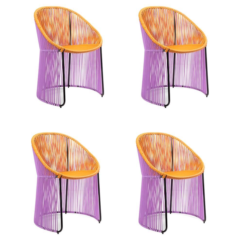 Charming Set of Farmhouse Rustic Honey Colored Pine Dining Chairs at