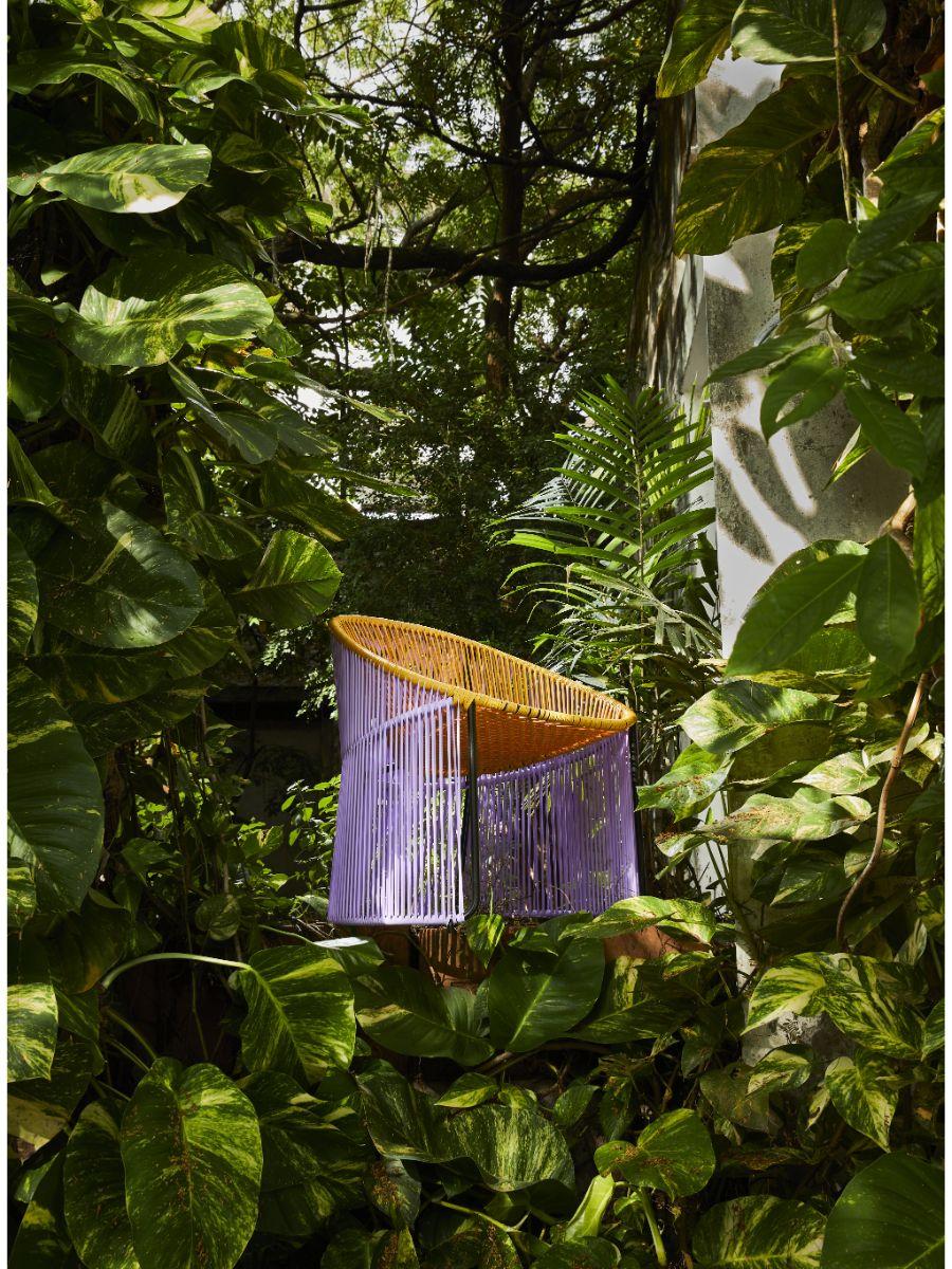 Set of 4 Honey Cartagenas Lounge Chair by Sebastian Herkner For Sale 8