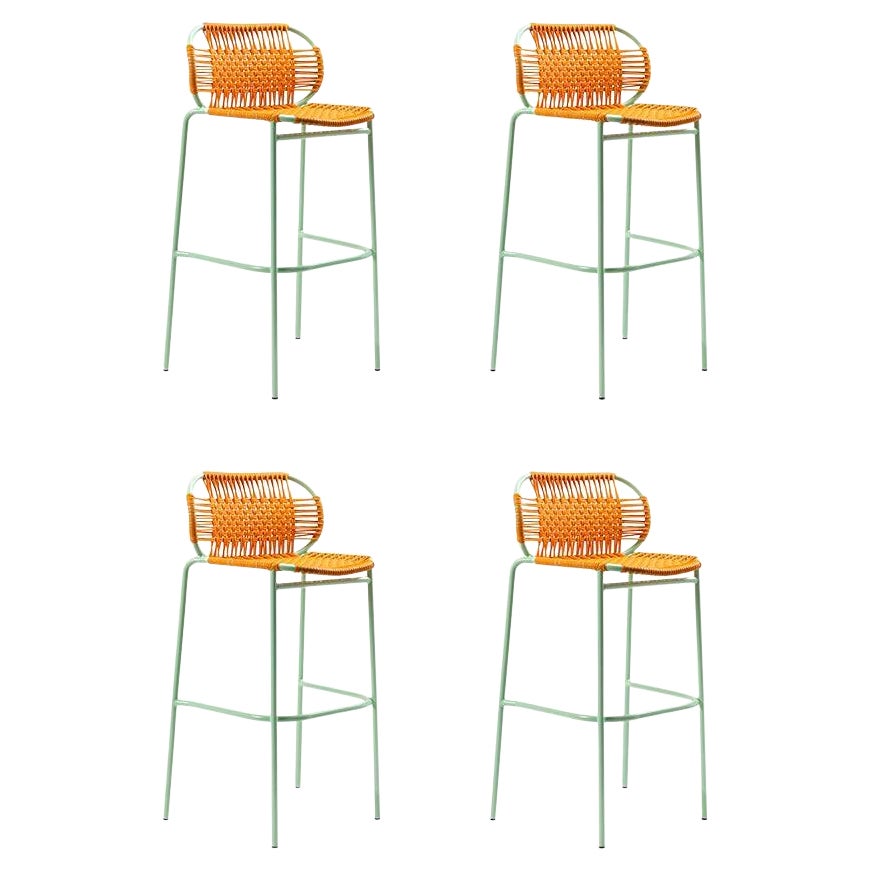 Set of 4 Honey Cielo Bar Stool by Sebastian Herkner