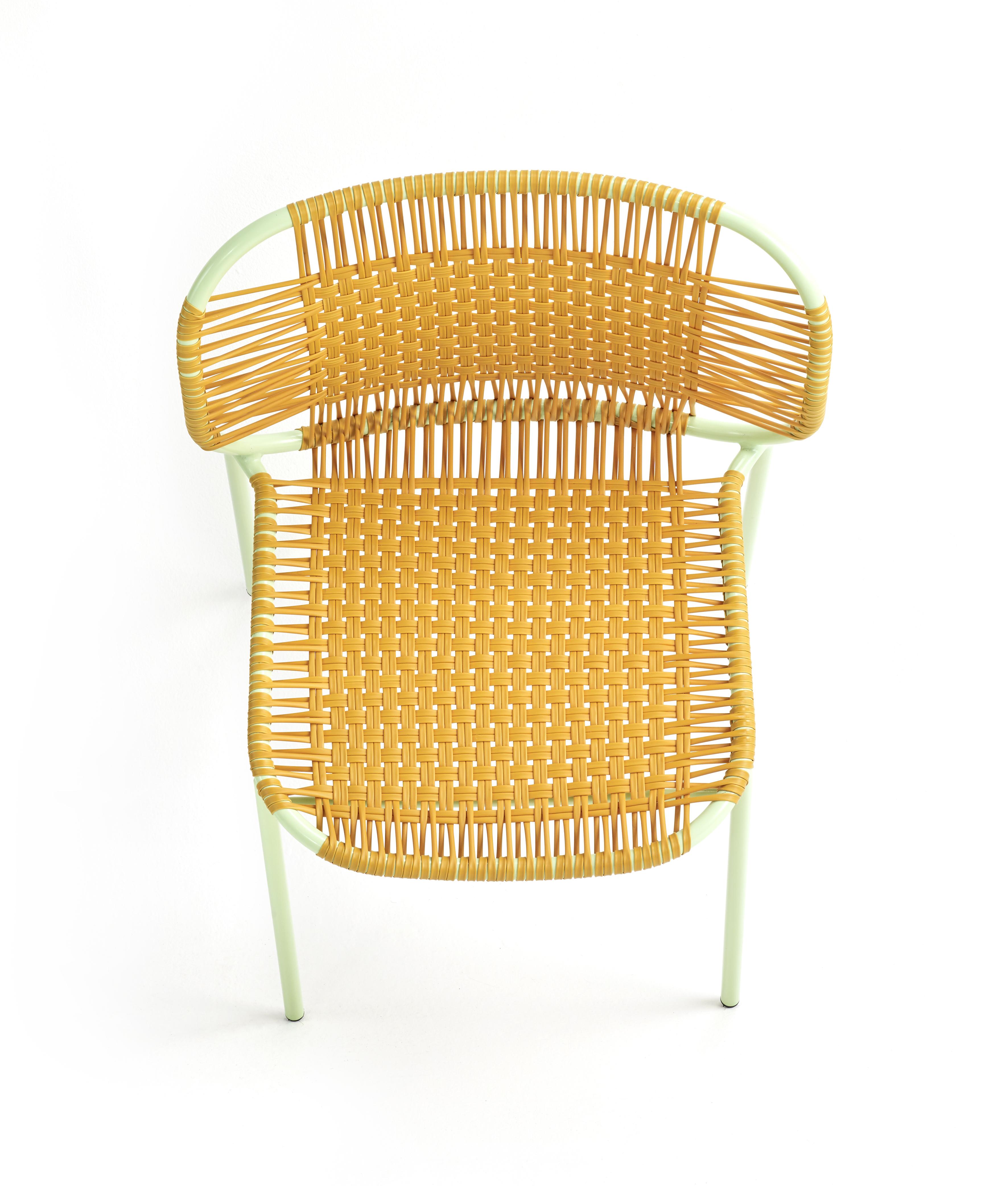 Modern Set of 4 Honey Cielo Stacking Chair by Sebastian Herkner For Sale