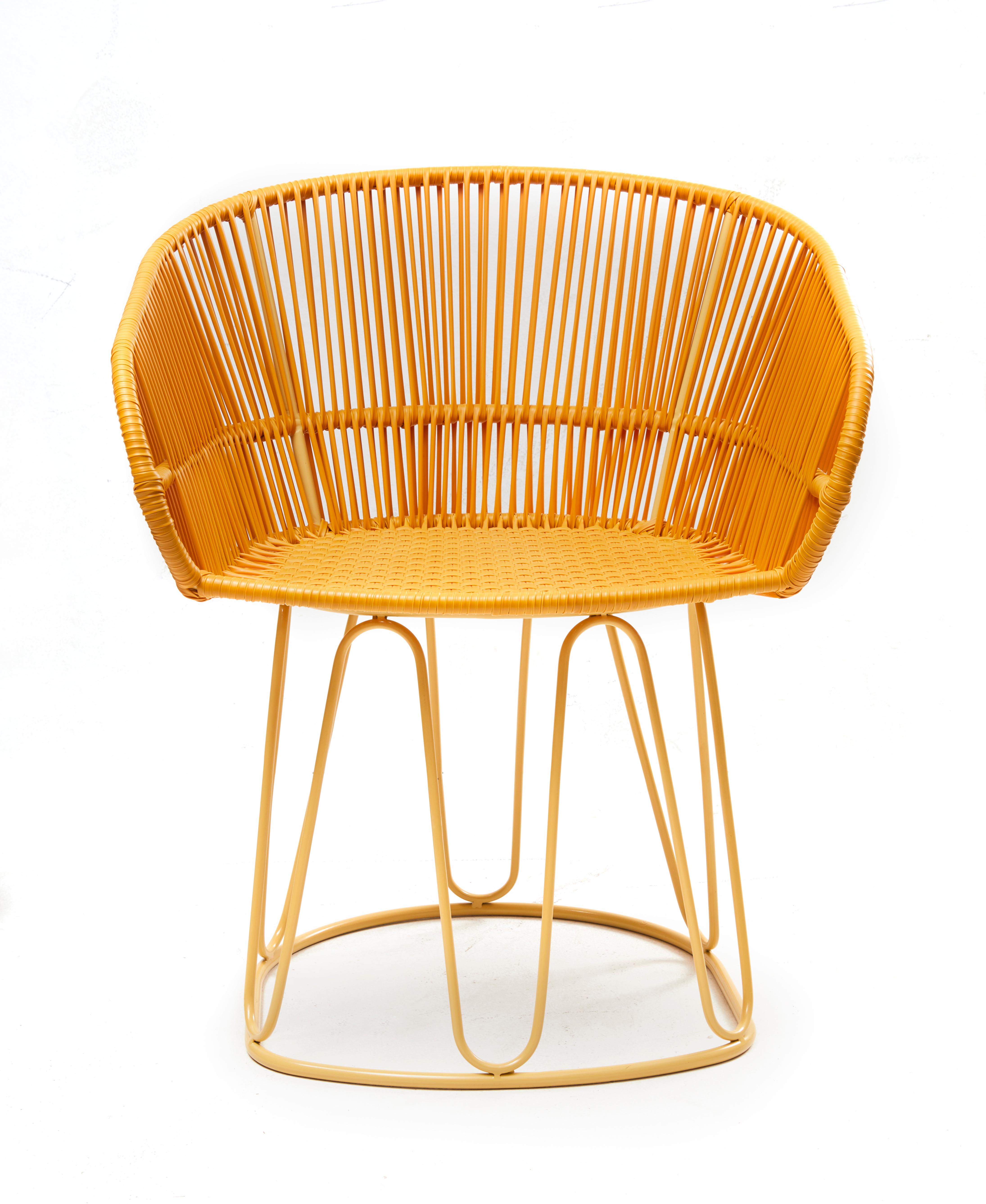 Modern Set of 4 Honey Circo Dining Chair by Sebastian Herkner