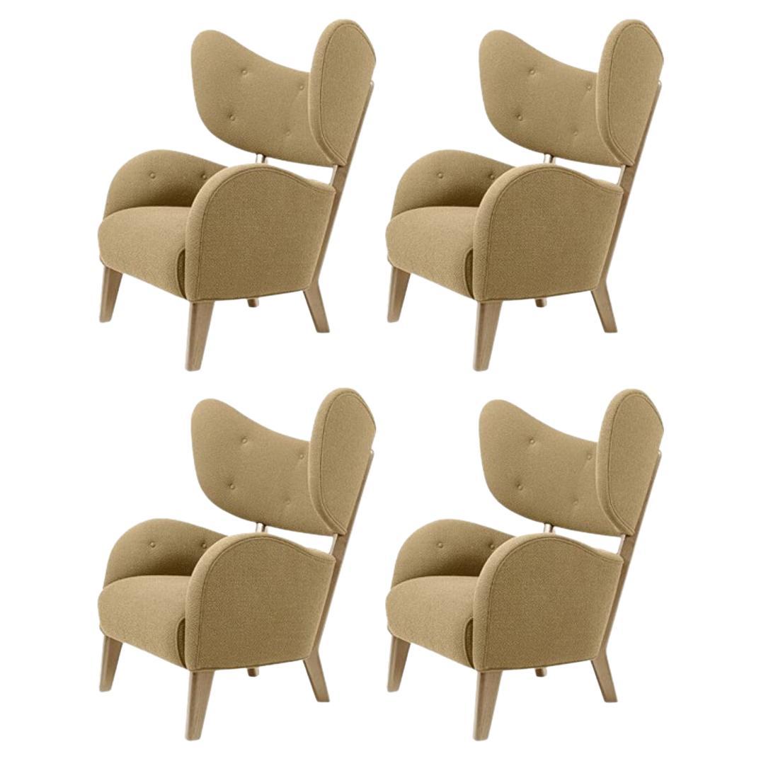 Set of 4 Honey Raf Simons Vidar 3 Natural Oak My Own Lounge Chairs by Lassen