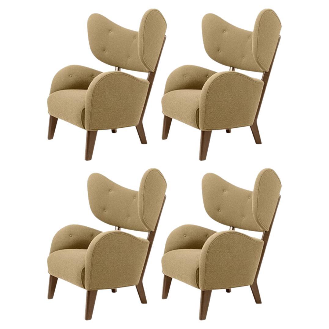 Set of 4 Honey Raf Simons Vidar 3 Smoked Oak My Own Lounge Chairs by Lassen