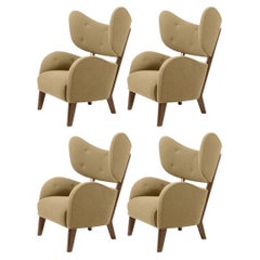 Set of 4 Honey Raf Simons Vidar 3 Smoked Oak My Own Lounge Chairs by Lassen