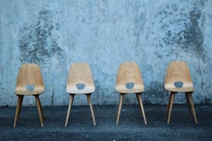 Set of 4 Horgen Glarus plywood chairs