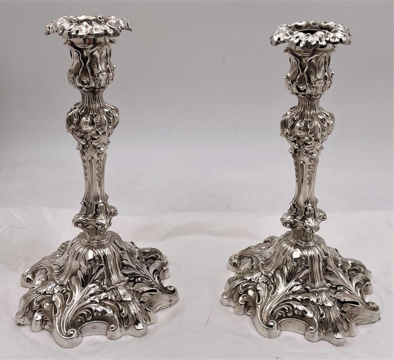 Set of 4 Howard & Co. Sterling Silver 1901 Candlesticks in Baroque Revival Style In Good Condition In New York, NY