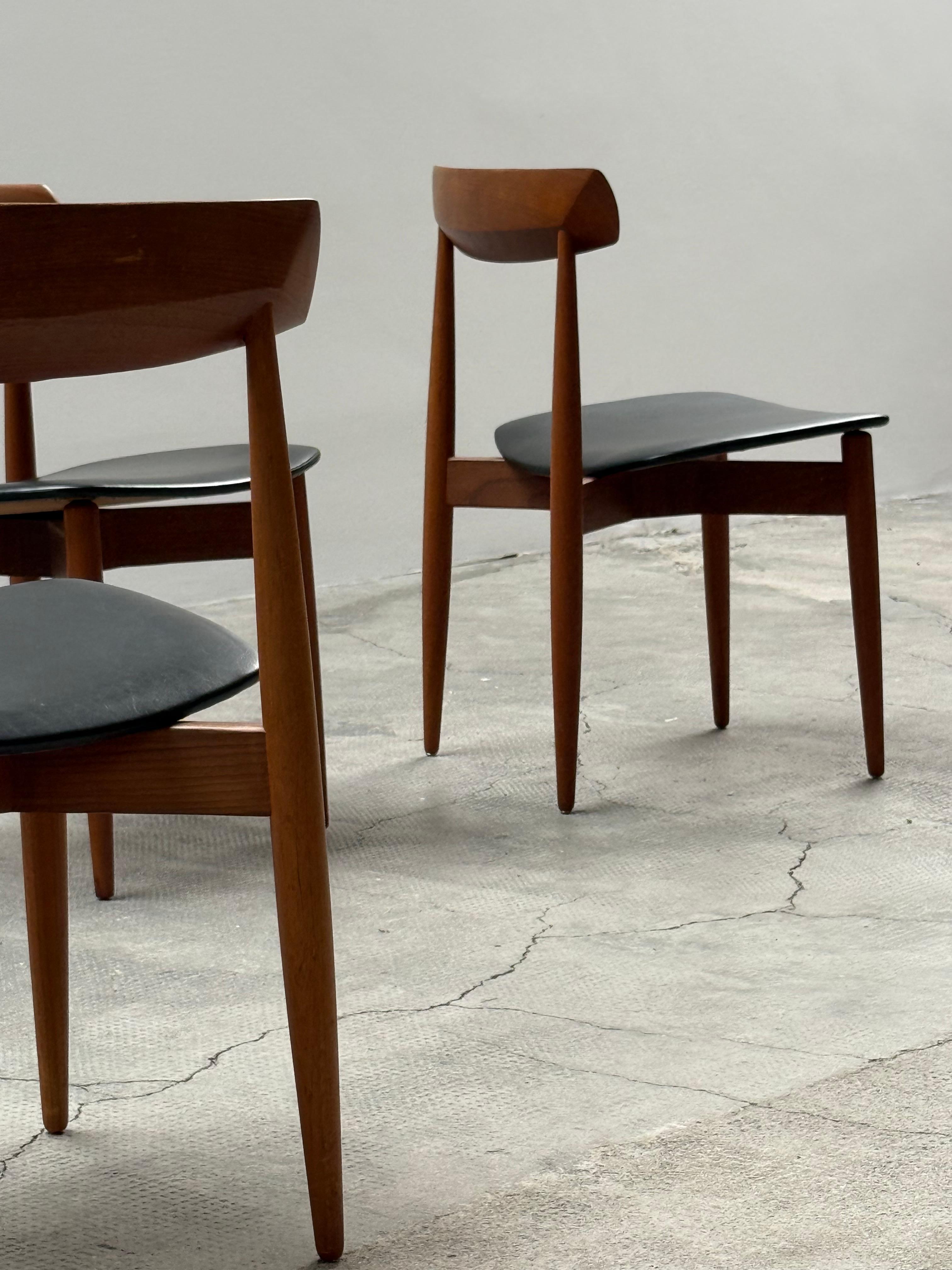 Danish SET OF 4 H.W. KLEIN FOR BRAMIN TEAK WOOD DINING CHAIRS, DENMARK 1960s For Sale