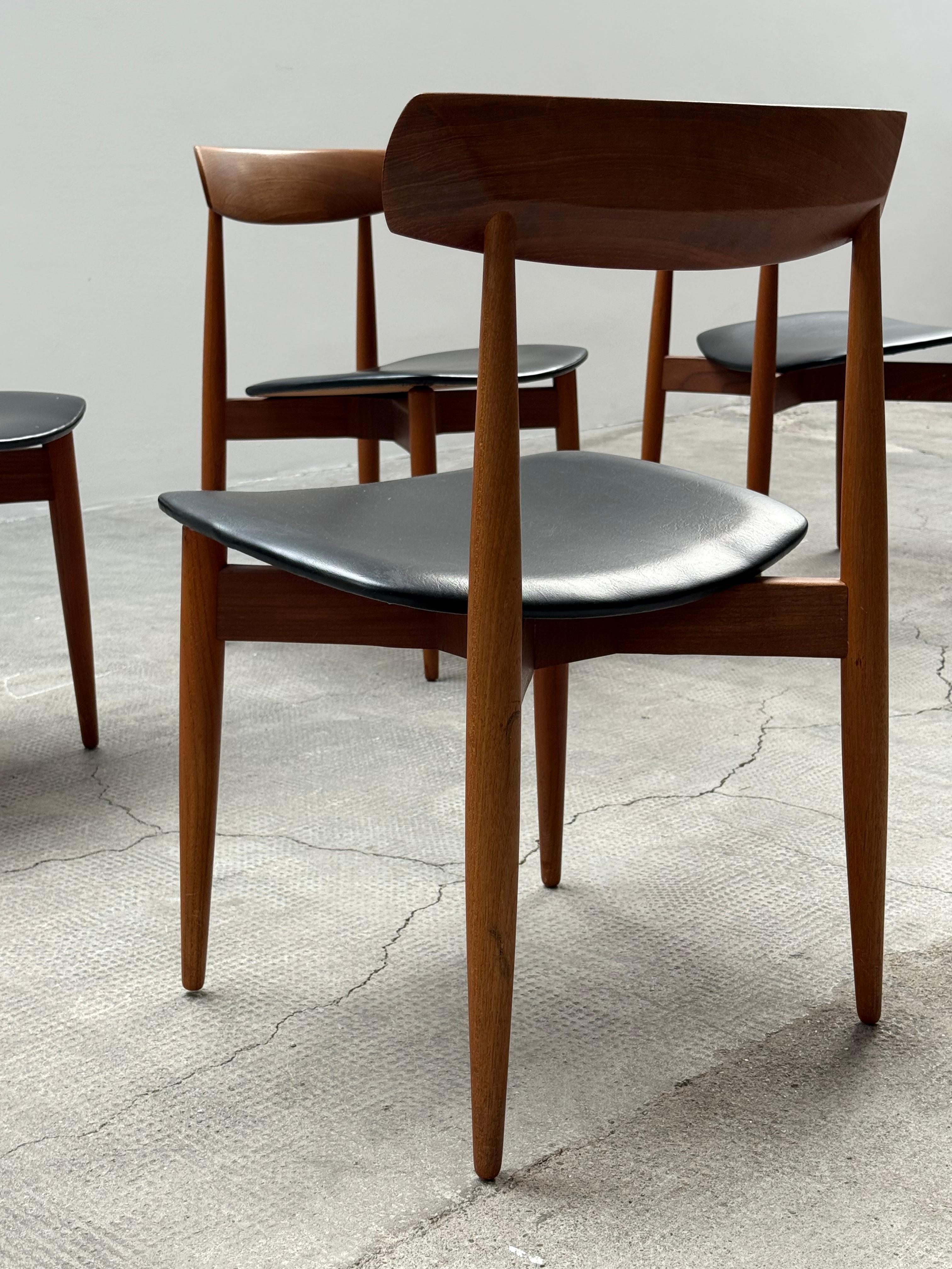 Mid-20th Century SET OF 4 H.W. KLEIN FOR BRAMIN TEAK WOOD DINING CHAIRS, DENMARK 1960s For Sale