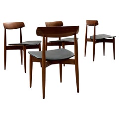 SET OF 4 H.W. KLEIN FOR BRAMIN TEAK WOOD DINING CHAIRS, DENMARK 1960s
