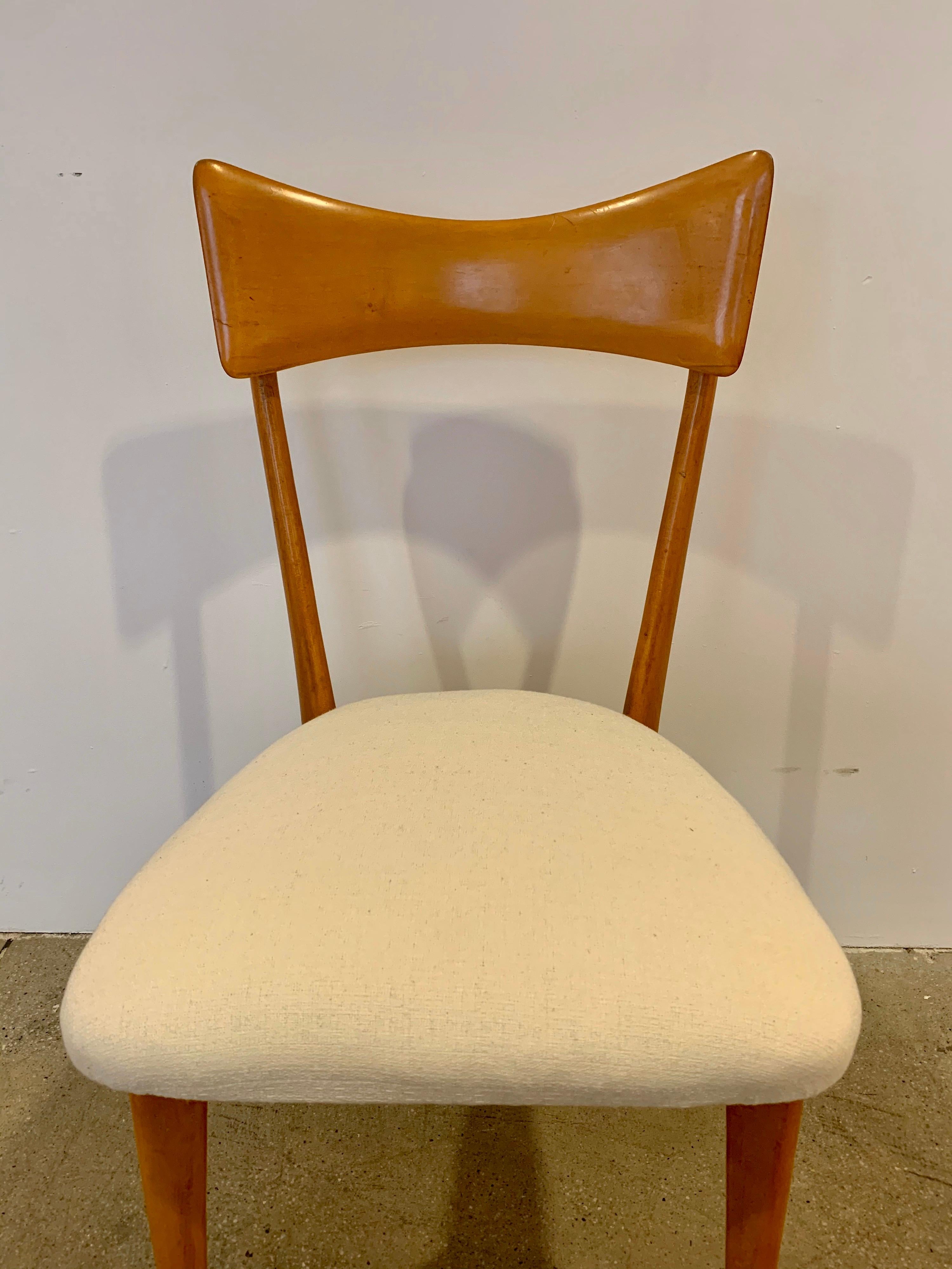 Mid-Century Modern Set of 4 Ico Parisi Bow Tie Dining Chairs Italian 